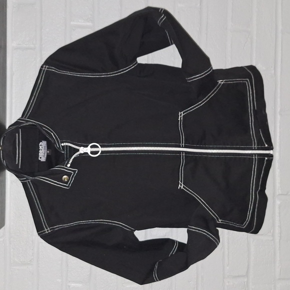 🏍 Black lightweight jacket. Small. Fibers by Barbara Lesser - Picture 3 of 11